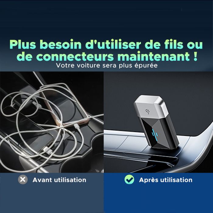 Adaptateur CarPlay/Android Auto Sans Fil - Connexion Bluetooth 5.4 Et Wi-Fi Double Bande, Plug & Play, Compatible IOS 10+ Et Android 11 - 12