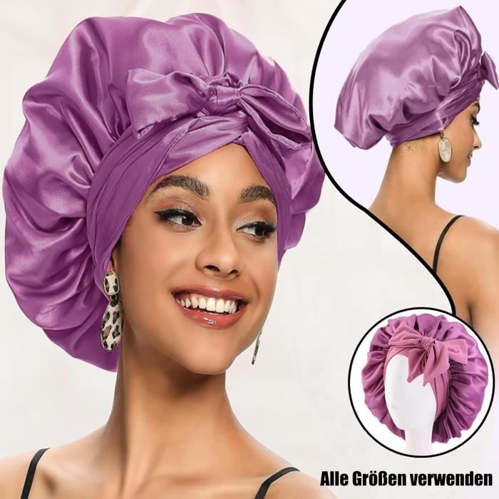 3 Pieces Bonnet Soie Cheveux Nuit avec 3 Élastiques Cheveux, Bonnet en  Satin Chapeau Sommeil Réutilisable, Bonnet de Nuit Femme 25 - Cdiscount Au  quotidien