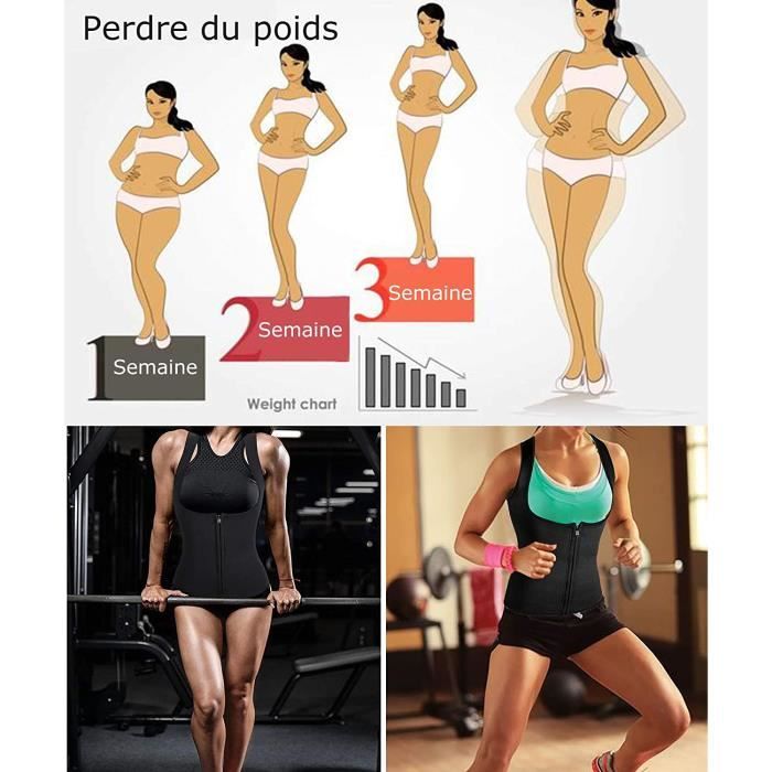Debardeur de Sudation Body Gainant Amincissant Noir Taille XL Fitness Femme