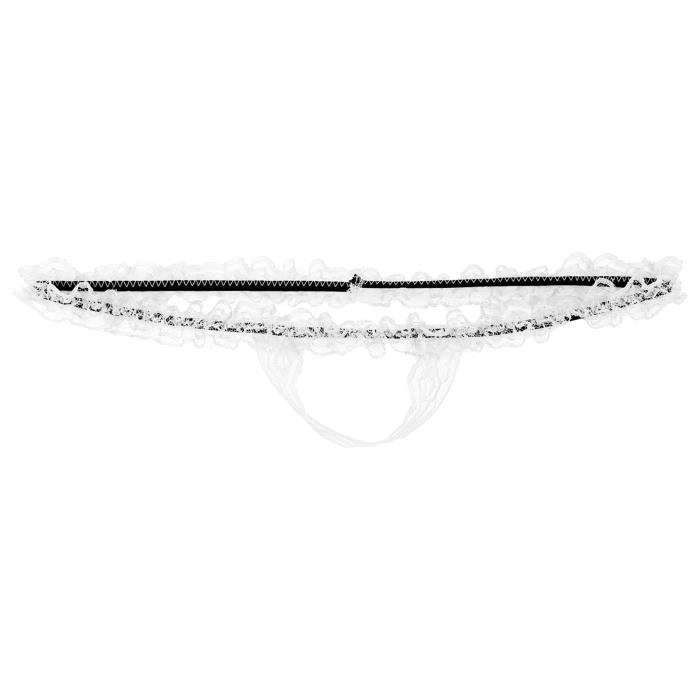 String Dentelle Pour Homme - Fesse Ouverte, Volants, élastique, Tailles M à XL, Polyester/dentelle