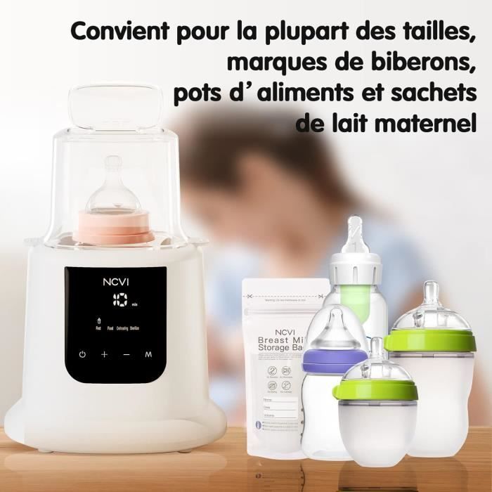 Chauffe-biberon 8 En 1 Avec Stérilisateur - Réchauffe Lait En 2-5 Min, Stérilisation Vapeur 3-7 Min, Décongélation, Sans BPA - 13