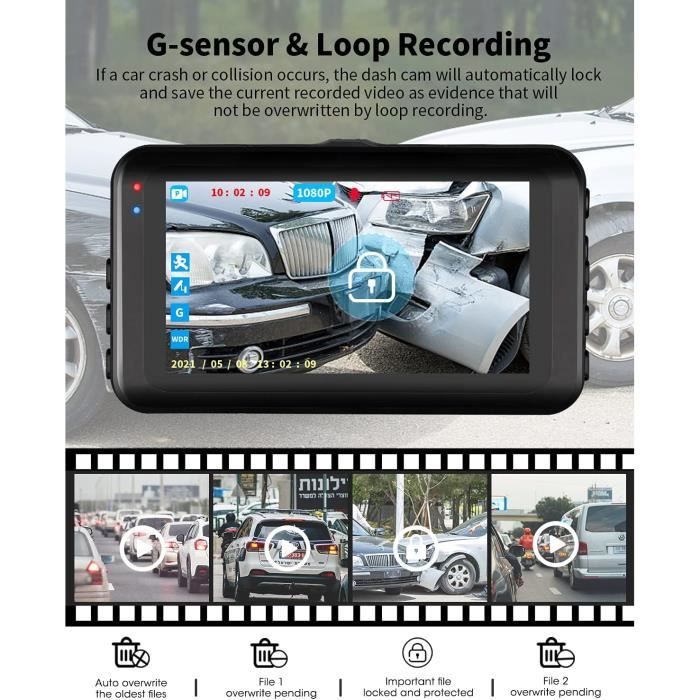 Dashcam Voiture TINAZEOK C3 - Avant 4K + Arrière 1080P, Wi-Fi 5GHz, écran 2,4", Parking 24h, Capteur G - Carte 64Go Incluse