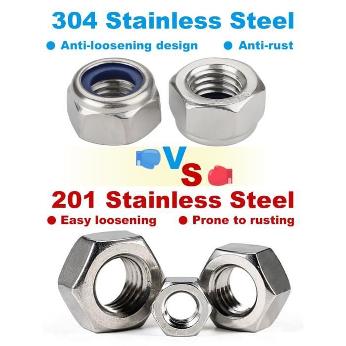 Jeu De Vis Hexagonales A2 304 Inox – M18, Longueurs 40-150mm, Filetage Métrique