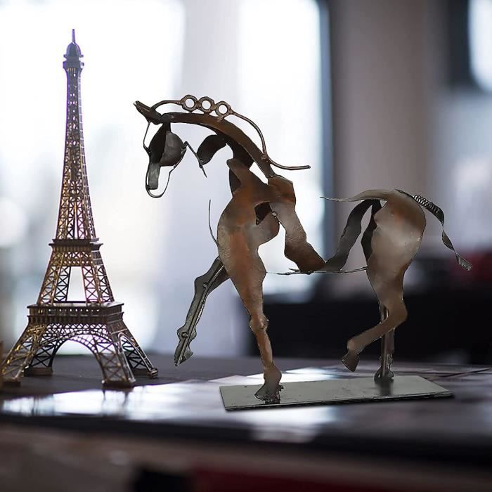 Statue Cheval Résine Dorée Vintage - Décoration Intérieure - Ornement Bureau/Maison - Cadeau
