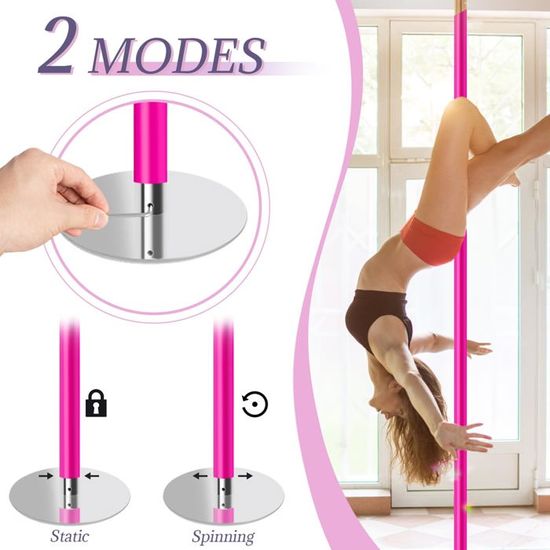 Barre Pôle de Danse, Hauteur Réglable 222,5-280 cm, Statique et