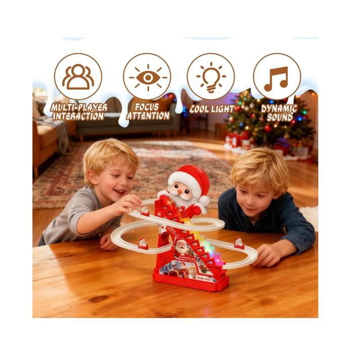 Père Noël,Pere Noel Decoration Exterieur,Échelle d'escalade du Père Noël avec 3m Guirlandes Lumineuses LED,Escalade de noël - Maison
