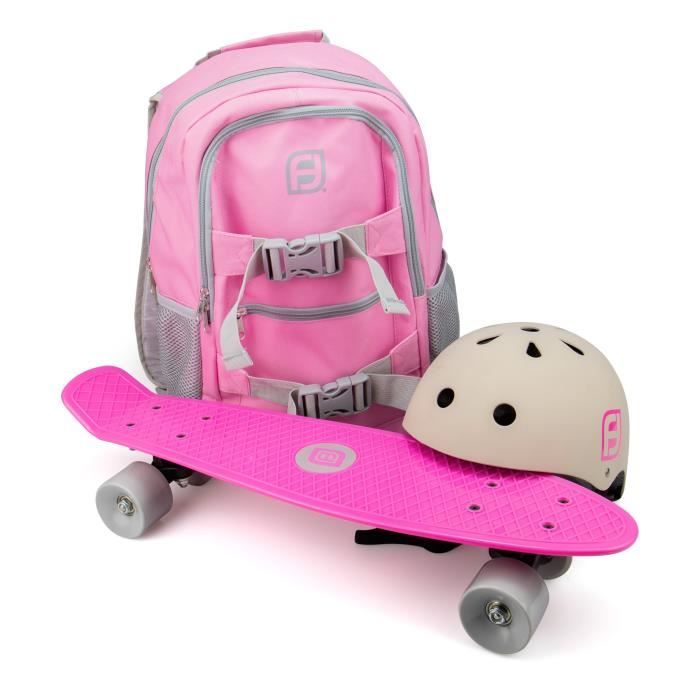 FUNBEE Skate 22- avec sac à dos + casque bol Rose