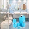 6pcs salle de bains accessoires Ensemble distributeur de savon bac porte-gobelet brosse à dents porte Bleu  ZJ2025  HB014-0