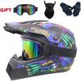 Envoyer 3 pièces cadeau casque de moto enfants casque tout-terrain vélo descente AM DH casque de cross capacete motocross casco -0