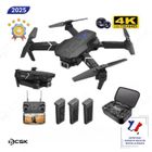 Mini drone BCSK® double caméra 4K | Adapté enfants et débutants - 60 minutes de vol avec 3 batteries, plusieurs modes de vol - Noir