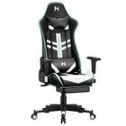 HLONONE Chaise Gaming Ergonomique, Chaise de Gaming avec Repose-Pied Télescopique avec Appui-tête et Support Lombaire, Noir et