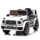 LALAHO Voiture Electrique pour Enfant 12V, effets sonores et Lumineux, Mercedes-Benz G63 - 110 x 69 x 56,5 cm Blanc