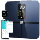 OUTUOTWQ Balance Pèse Personne Connectée avec Affichage VA 15 Données Corporelles et Fréquence Cardiaque pour APP Andriod et iOS Max. 180kg
