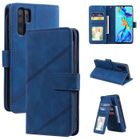 BOONGET Portefeuille Housse Huawei P30 Pro Etui Cuir Premium Protection Housse Emportez 8 cartes et de l'argent bleu