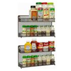 HLC Rangement Noir Métal étagère Cuisine Débris Porte épices