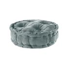 VERCART Grand Coussin de Sol Festonné, Coussin de Siège de Méditation, Coussin de Tatami Rond,Gris,45x45x12cm