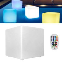 Cube/Tabouret LED Moderne 220V 30 cm Illuminé Avec Télécommande PE Etanche