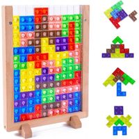 Jouets Montessori Puzzle Enfant 3 4 5 Ans, 3D Jouet for Tetris Puzzle Acrylique, Russe en Forme Montessori STEM Jouets éducatifs,