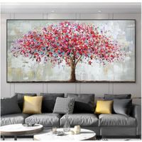 Tableau abstrait d'arbre de vie sur toile,affiche d'art mural,peinture imprimée colorée,salon décoration Cadre de bricolage