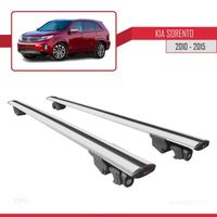 Pour Kia Sorento 2010-2015 HOOK Barres de Toit Railing Porte-Bagages de voiture Avec verrouillable Alu Gris