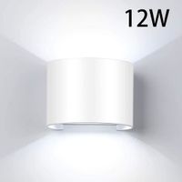 Utoopie Applique Murale LED 12W Intérieur Lampe Murale Moderne en Aluminium Eclairage Décoration Lumière Blanc Froid - Noir