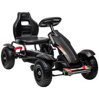 Kart à pédales enfant Go kart Formule 1 Racing passione italia pneus gonflables caoutchouc noir