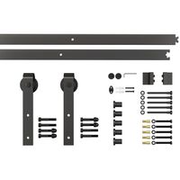 HOMCOM Kit de porte coulissante système galandage pour porte d'une épaisseur de 35-45 mm et largeur max. 1 m acier brun foncé