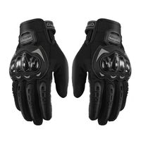 Gants de moto noirs, gants à écran tactile complets, adaptés aux sports de plein air tels que les courses de motos-L