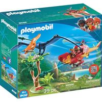 PLAYMOBIL Dinosaures - Hélicoptère et Ptéranodon - The Explorers - Contient 1 personnage - 39 pièces