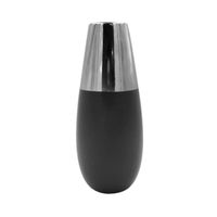 Vase forme Ogive 11 x 28 cm Bi-ton Noir et Titane Contemporain