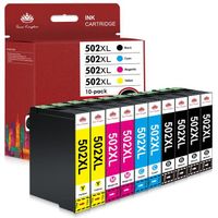 Cartouches d'encre compatibles Toner Kingdom pour Epson 502 502XL - Pack de 10 - Noir, Cyan, Magenta, Jaune