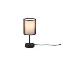 Lampe De Table Burton En Métal Noir Avec Abat-jour Blanc Et Diffuseur Extérieur Perforé Noir H. 29cm