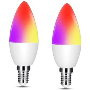 Boaz Smart E12 Candelabra Bulb 4.5W APP Remote Control Light Bulb Tuya Smart/SmartLife Dimmable RGBCW Color Changing WiFi Smart Candle Light Bulb Alexa Google Home and Siri Voice Control