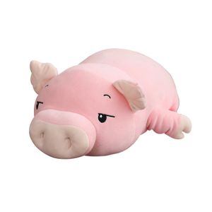 PELUCHE Oeil ouvert rose - 60 cm - 1 pièce poupée en peluche cochon Squishy couchée peluche cochon jouet Animal peluc