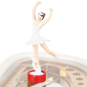 BOITE À MUSIQUE Boîte à musique CEN - Danse fille rotative - Blanc - Poésie romantique - 15x16x9cm