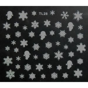 Stickers Nail Art Noël Flocons De Neige Et étoiles Blancs - Accessoire Ongles, Décoration De Noël