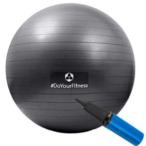 BALLON SUISSE-GYM BALL Ballon de gymnastique DoYourFitness Orion avec pompe - Pilates Fitness - Anti-éclatement - 55 cm à 85 cm - Noir