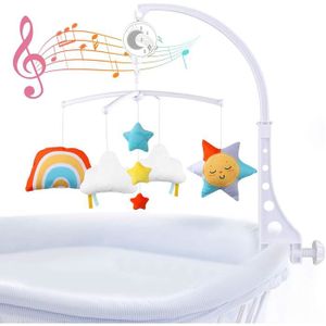 MOBILE Cloche de lit bébé,Lit de bébé musique lit mobile cloche hochet jouets pour enfants éducation apprentissage bébé