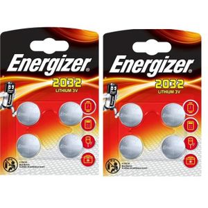 PILES 8 piles Energizer CR2032 - 2 Lot de 4 piles bouton
