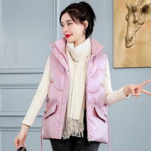 MANTEAU - CABAN Manteau Femme - Solid color brillant Nouvelle arrivee court Mode Loisir Garder au chaud - Rose LZ