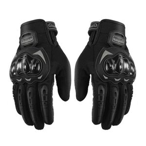 GANTS DE VÉLO Gants de moto noirs, gants à écran tactile complets, adaptés aux sports de plein air tels que les courses de motos-L