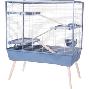 ZOLUX Cage rongeur surélevée  Néolife - 3 étages pour lapin - 99 x 54 x 114 cm - Bleu