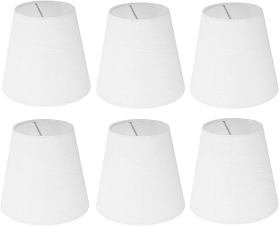 Lot De 3 Abat-jour Modernes Argentés Clipables Pour Lustre - Forme Cloche, Tissu, Pour Ampoule E14