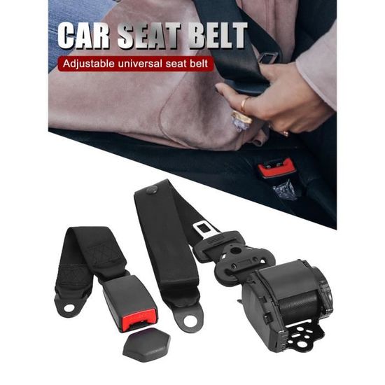 Generic Ceinture de sécurité universelle à trois points, ceinture de  sécurité de voiture réglable, avec accessoires à prix pas cher