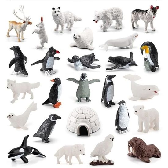 18 Pcs Animaux Polaires Figurines Animaux D'Hiver Jouets Pingouin Polaire  Neige Ours Dauphin Noël Miniature Figurine Jouets [u3428] - Cdiscount Maison