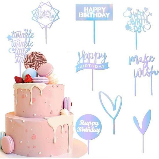 Décoration de gâteau en acrylique Topper Set Fête d'anniversaire de la  Saint-Valentin Cupcake Décor