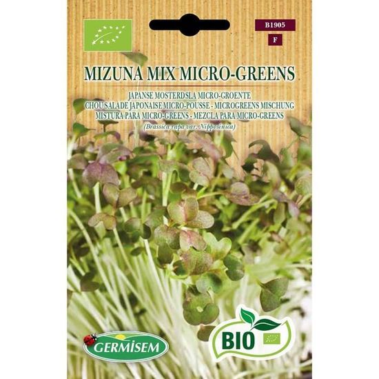 Germisem Bio Graines Chou salade japonaise micropousse Mizuna Mix.[G403] Cdiscount Jardin