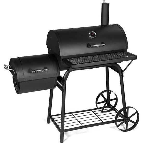 Smoker Barbecue avec foyer pour barbecue direct et indirect, barbecue
