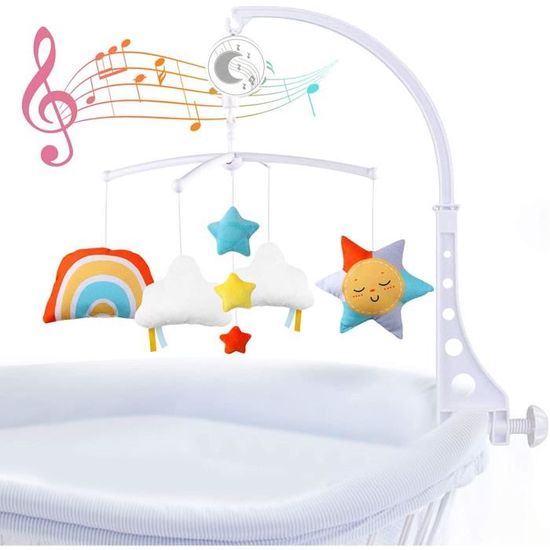 Cloche de lit bébé,Lit de bébé musique lit mobile cloche hochet jouets pour enfants éducation apprentissage bébé