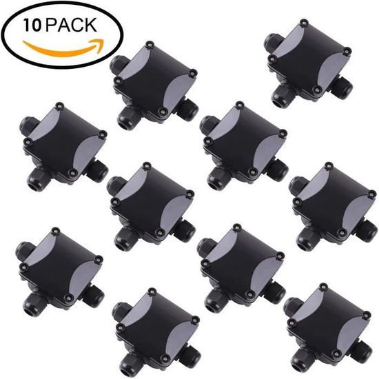 Boîte De Jonction Étanche IP66/IP68 4 Pièces - Raccordement Câbles Extérieurs 3 PG11